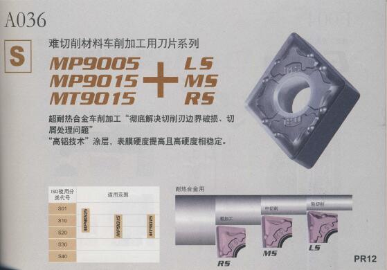 A035，铸铁车削加工用刀片系列